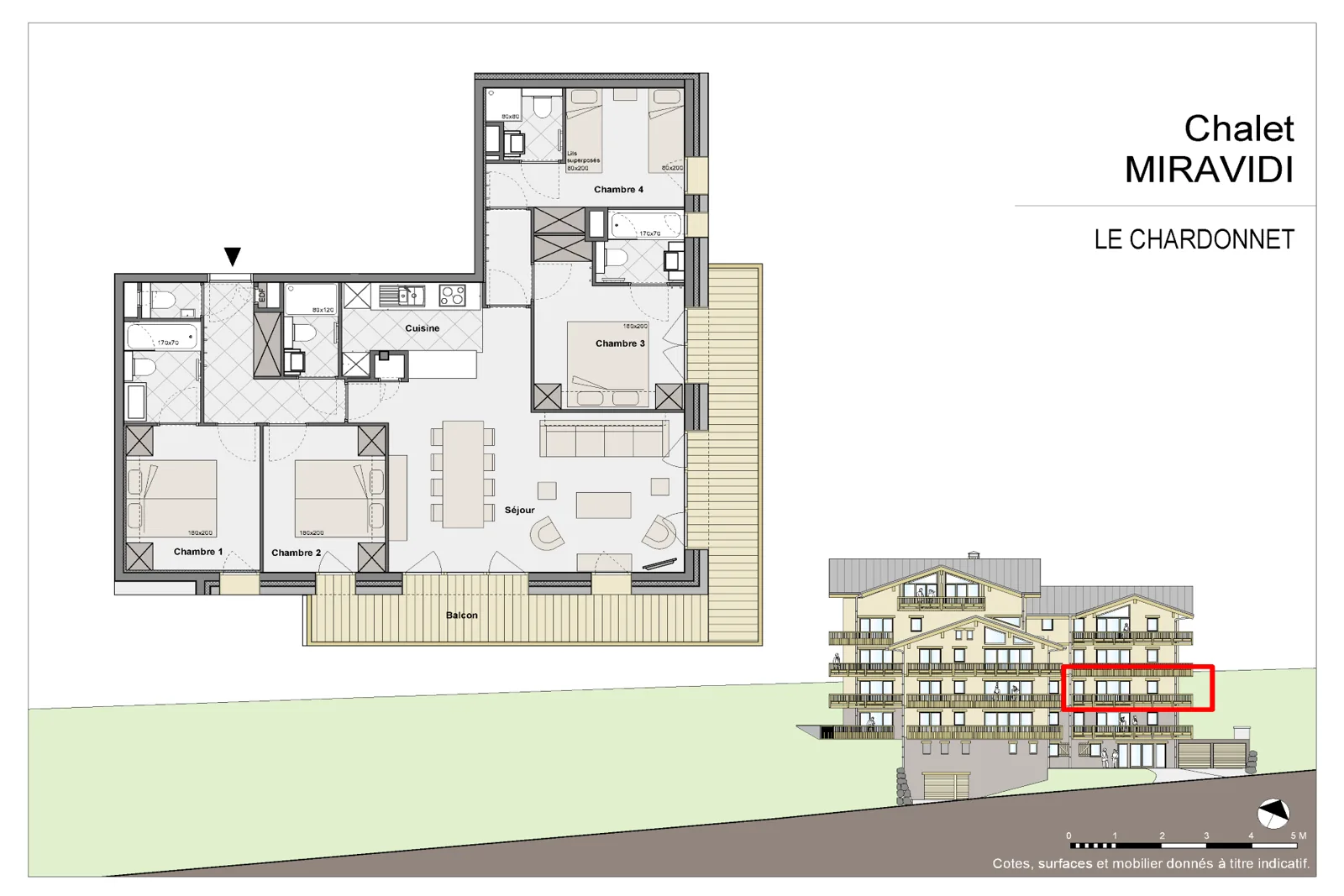 Plan de l'appartement Chardonnet de la résidence Miravidi