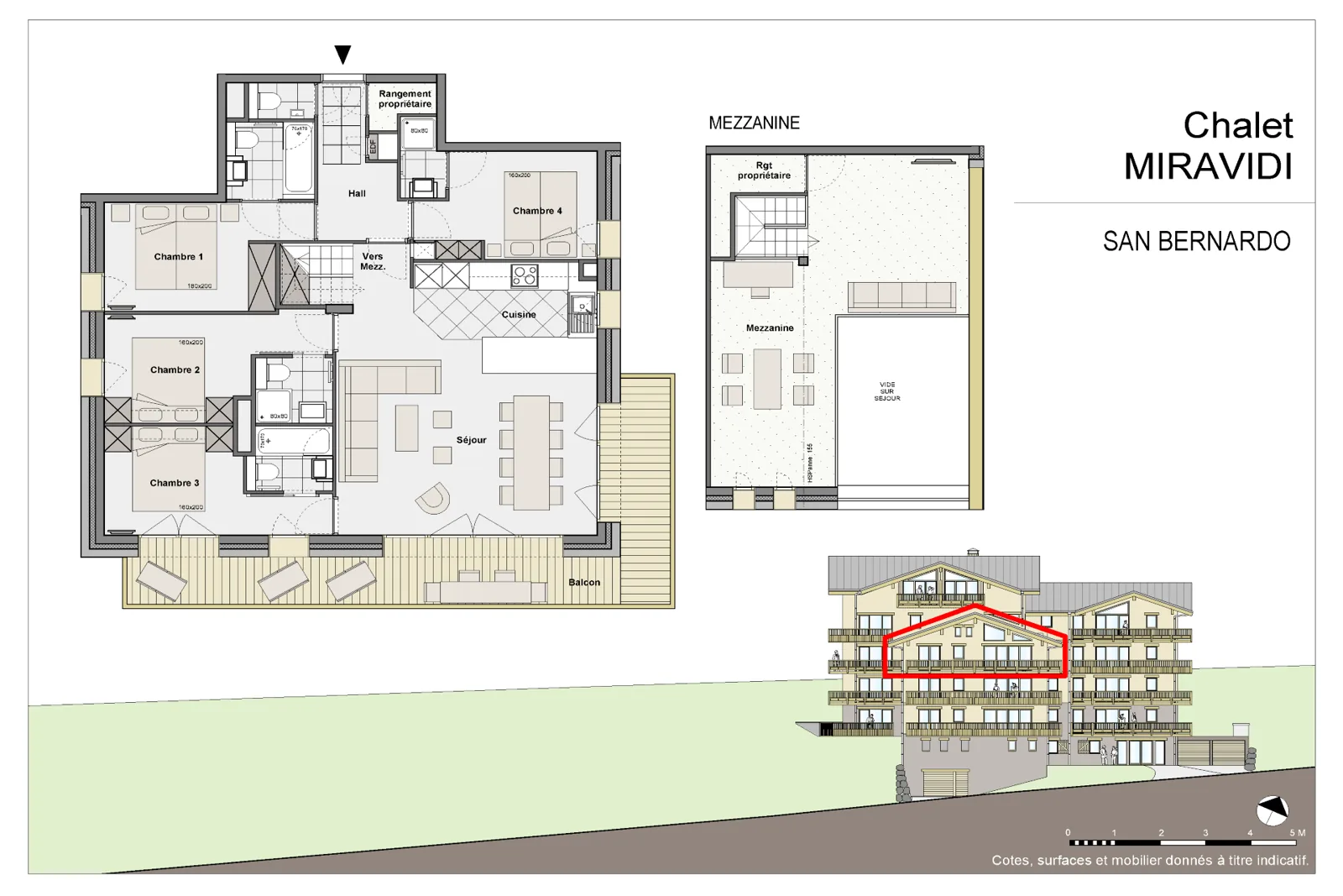 Floor plan of the San Bernardo apartment at Résidence Miravidi